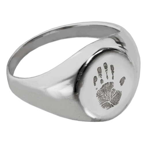 Handprint Sterling Cremation Ring